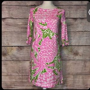 NWT Lilly Pulitzer Kids Dress XL Mini Sophie Pink Sunset Home Slice 12 14 UPF 50